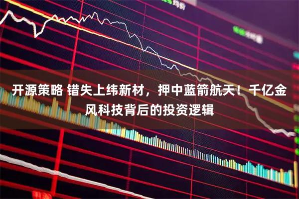 开源策略 错失上纬新材,押中蓝箭航天!千亿金风科技背后的投资逻辑